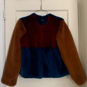Tri-color NastyGal Faux Fur Jacket